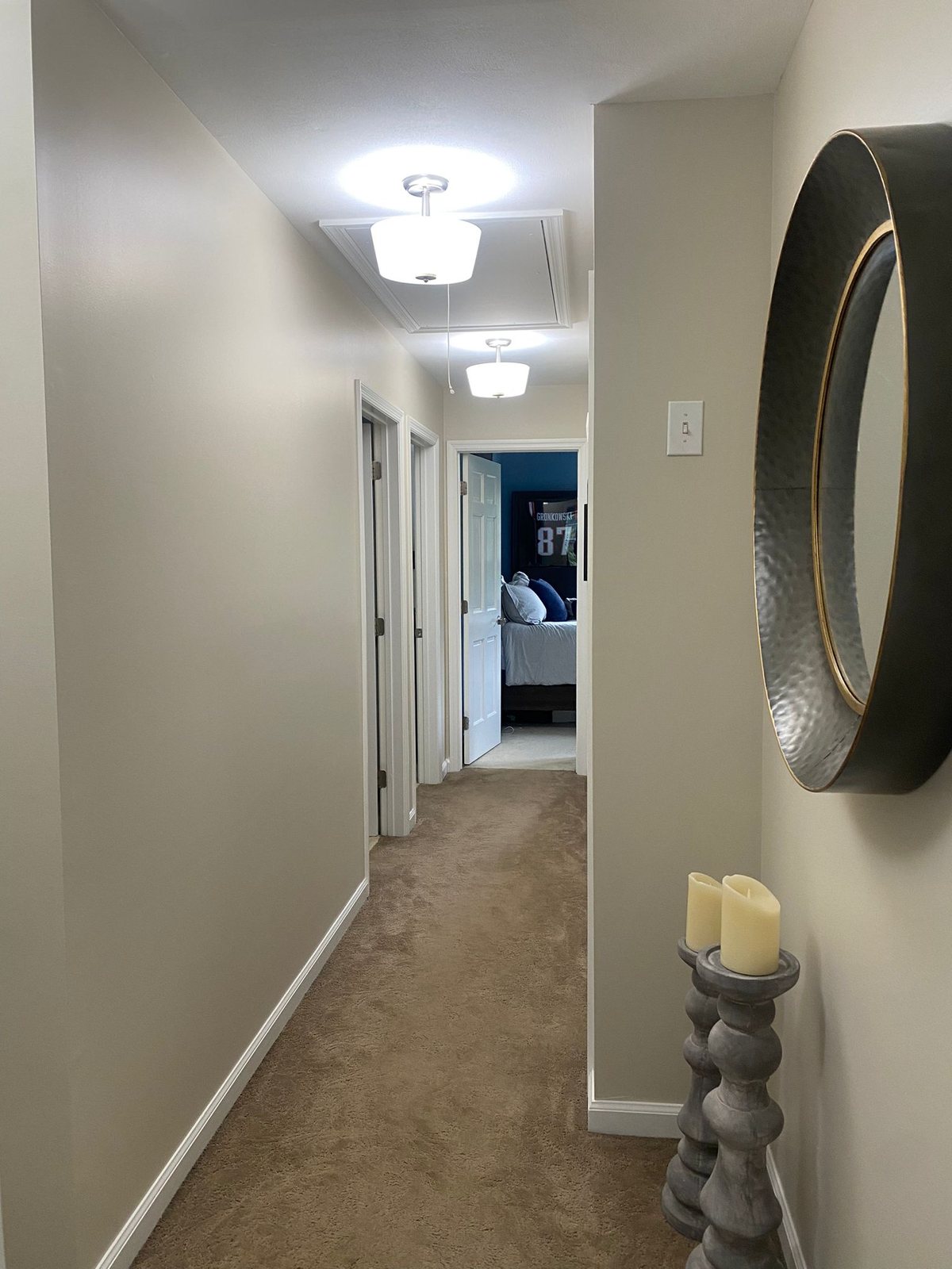 Finished hallway interior painting project by GPF Painting