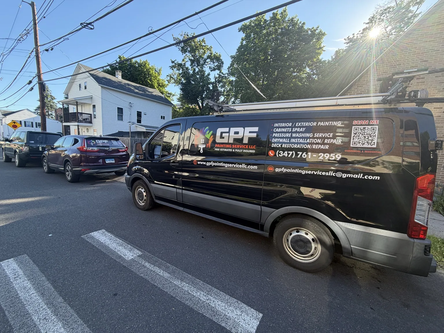 GPF Painting Service branded work van